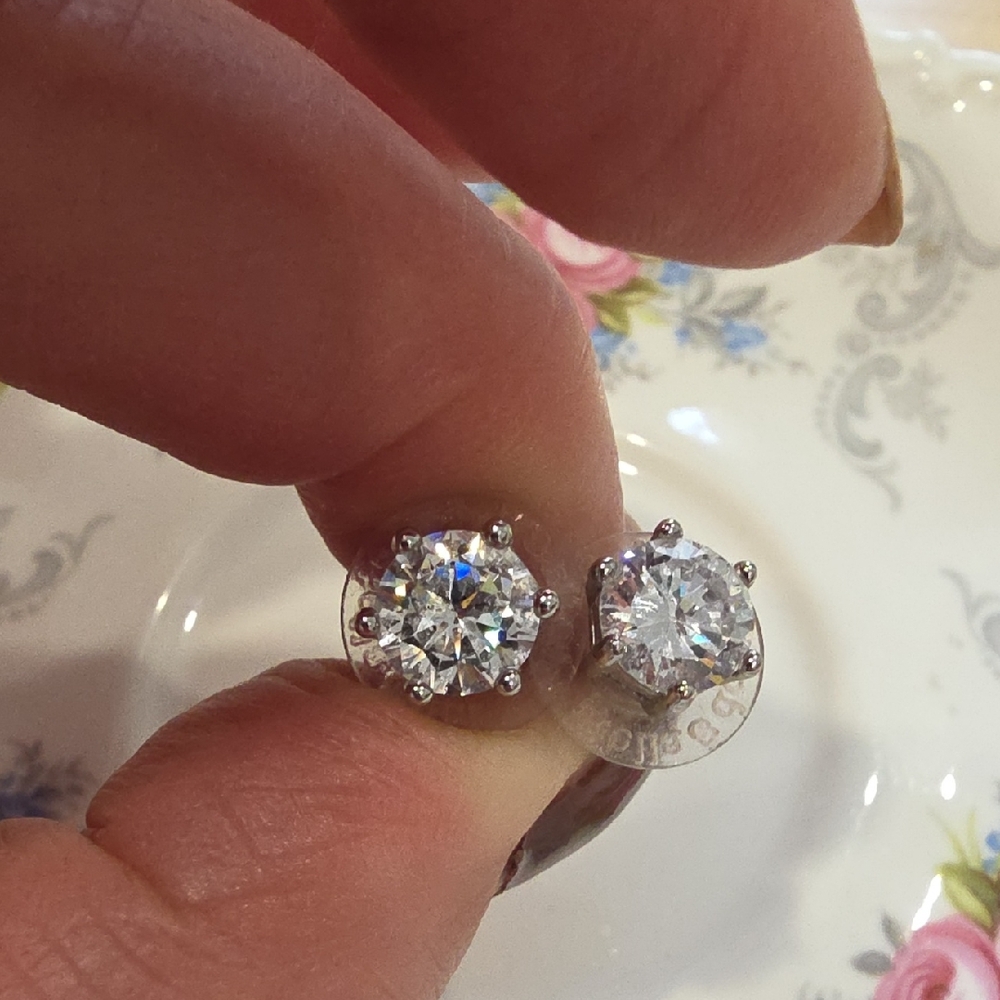 Plunder Sparkling Silver Crystal Earrings
